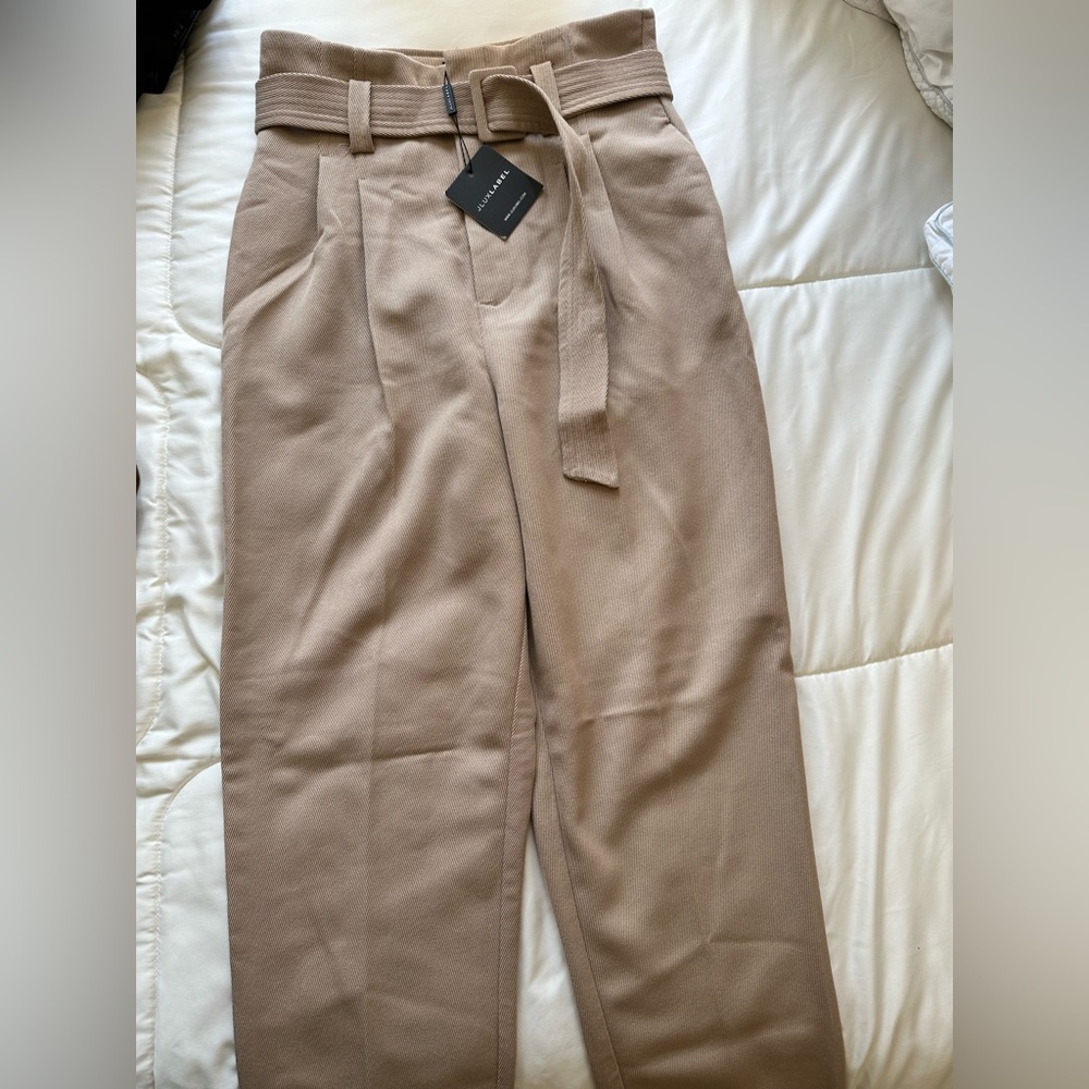 JLUXLABEL Brown belted pants